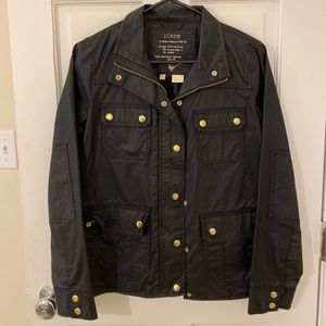 J. Crew Black Utility Field Jacket With Gold